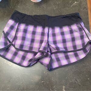 Lululemon Vintage Speed Shorts Size 8 purple and black